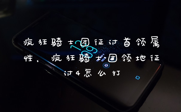 疯狂骑士团征讨首领属性，疯狂骑士团领地征讨4怎么打