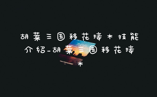 胡莱三国移花接木技能介绍_胡莱三国移花接木
