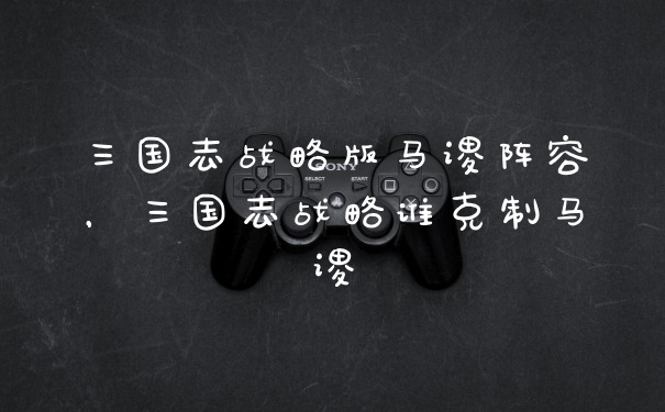 三国志战略版马谡阵容，三国志战略谁克制马谡