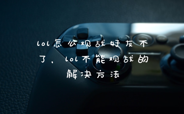 lol怎么观战好友不了，lol不能观战的解决方法