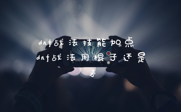 dnf战法技能加点 dnf战法用棍子还是矛
