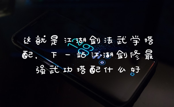 这就是江湖剑法武学搭配，下一站江湖剑修最强武功搭配什么好