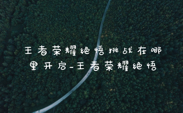 王者荣耀绝悟挑战在哪里开启_王者荣耀绝悟