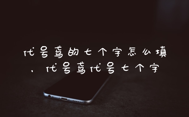 代号鸢的七个字怎么填，代号鸢代号七个字