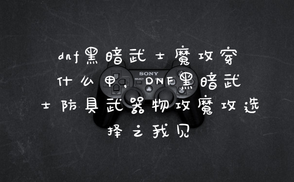 dnf黑暗武士魔攻穿什么甲，DNF黑暗武士防具武器物攻魔攻选择之我见