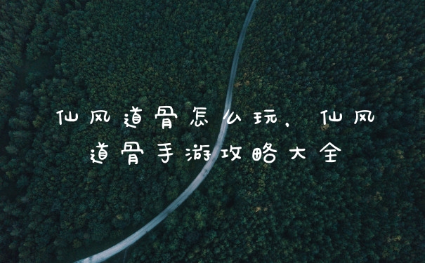 仙风道骨怎么玩,仙风道骨手游攻略大全
