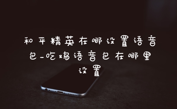 和平精英在哪设置语音包_吃鸡语音包在哪里设置