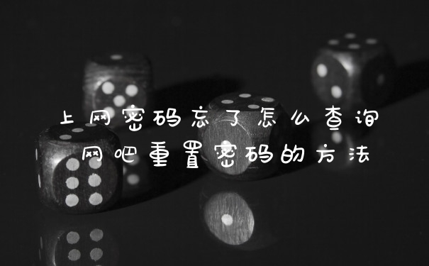 上网密码忘了怎么查询 网吧重置密码的方法