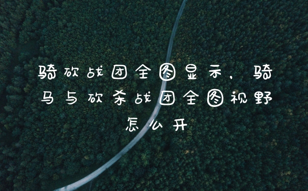 骑砍战团全图显示，骑马与砍杀战团全图视野怎么开