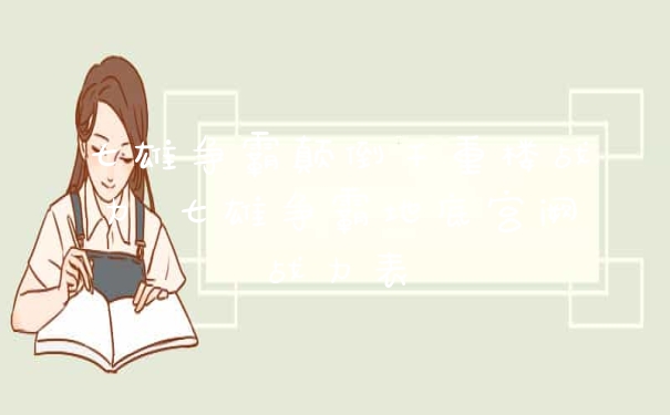 七雄争霸颠倒千重楼战力 七雄争霸地底宫阙战力表