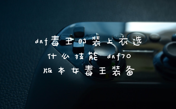 dnf毒王时装上衣选什么技能 dnf70版本女毒王装备