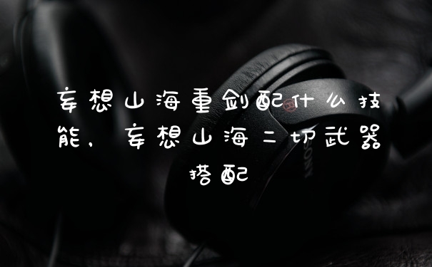 妄想山海重剑配什么技能，妄想山海二切武器搭配