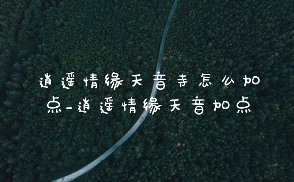 逍遥情缘天音寺怎么加点_逍遥情缘天音加点
