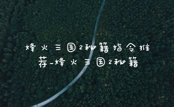 烽火三国2秘籍指令推荐_烽火三国2秘籍