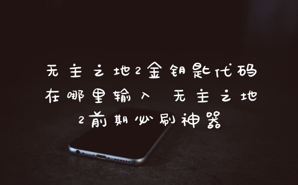 无主之地2金钥匙代码在哪里输入 无主之地2前期必刷神器