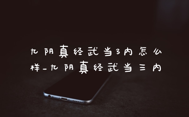 九阴真经武当3内怎么样_九阴真经武当三内