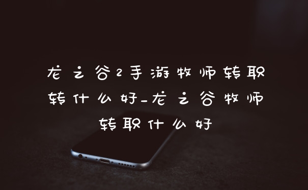 龙之谷2手游牧师转职转什么好_龙之谷牧师转职什么好