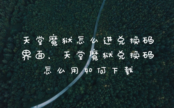 天堂魔狱怎么进兑换码界面，天堂魔狱兑换码怎么用如何下载