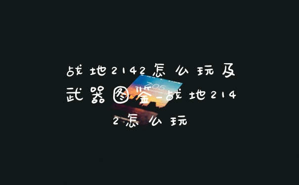 战地2142怎么玩及武器图鉴_战地2142怎么玩