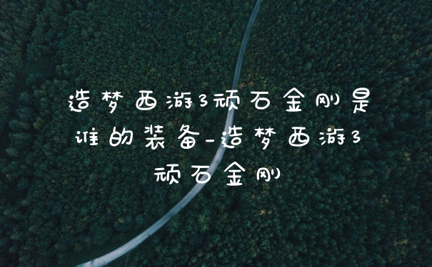 造梦西游3顽石金刚是谁的装备_造梦西游3顽石金刚
