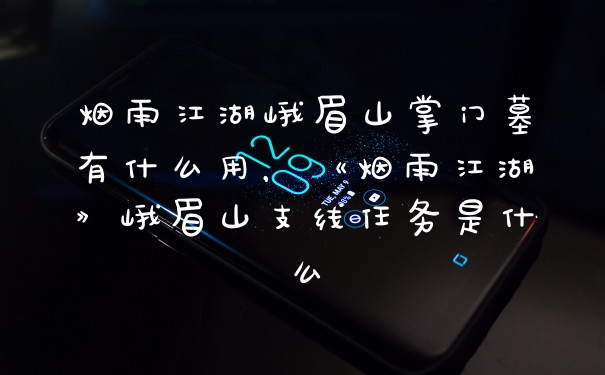 烟雨江湖峨眉山掌门墓有什么用，《烟雨江湖》峨眉山支线任务是什么