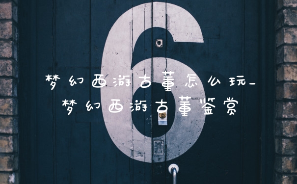 梦幻西游古董怎么玩_梦幻西游古董鉴赏