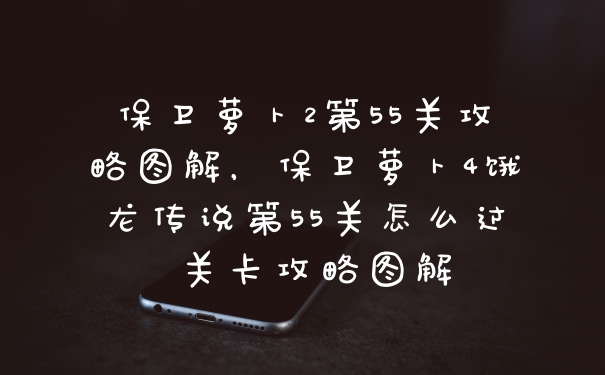 保卫萝卜2第55关攻略图解，保卫萝卜4饿龙传说第55关怎么过 关卡攻略图解