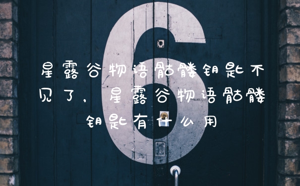 星露谷物语骷髅钥匙不见了，星露谷物语骷髅钥匙有什么用