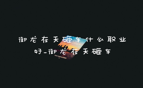 御龙在天砸车什么职业好_御龙在天砸车