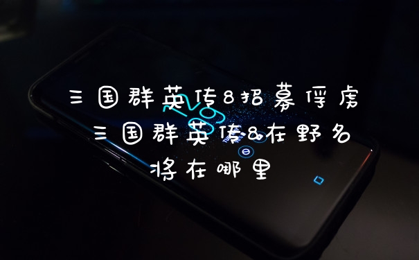 三国群英传8招募俘虏 三国群英传8在野名将在哪里