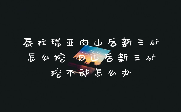泰拉瑞亚肉山后新三矿怎么挖 肉山后新三矿挖不动怎么办