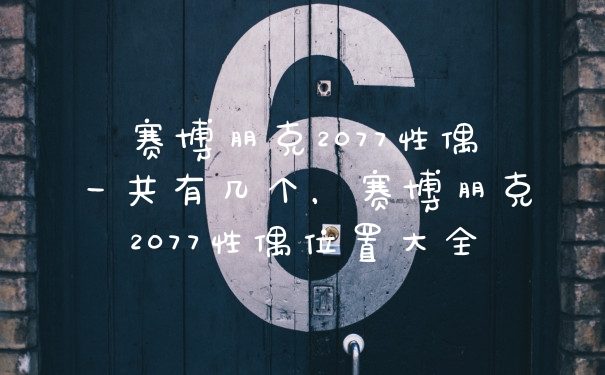 赛博朋克2077性偶一共有几个，赛博朋克2077性偶位置大全