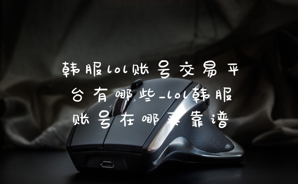 韩服lol账号交易平台有哪些_lol韩服账号在哪买靠谱