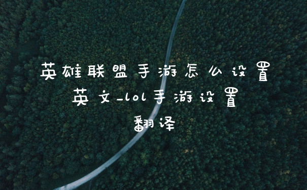 英雄联盟手游怎么设置英文_lol手游设置翻译