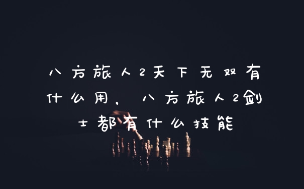 八方旅人2天下无双有什么用，八方旅人2剑士都有什么技能