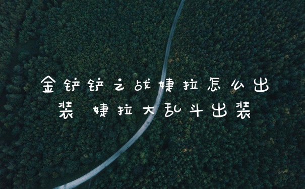 金铲铲之战婕拉怎么出装 婕拉大乱斗出装