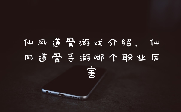 仙风道骨游戏介绍,仙风道骨手游哪个职业厉害
