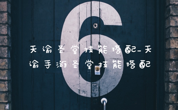 天谕圣堂技能搭配_天谕手游圣堂技能搭配