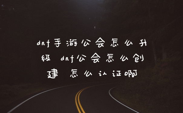 dnf手游公会怎么升级 dnf公会怎么创建 怎么认证啊