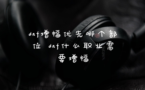 dnf增幅优先哪个部位 dnf什么职业需要增幅