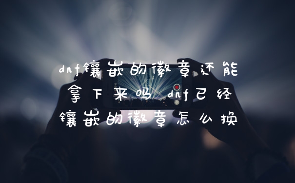 dnf镶嵌的徽章还能拿下来吗 dnf已经镶嵌的徽章怎么换