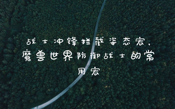 战士冲锋拦截姿态宏，魔兽世界防御战士的常用宏