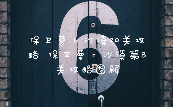 保卫萝卜沙漠20关攻略 保卫萝卜沙漠第8关攻略图解