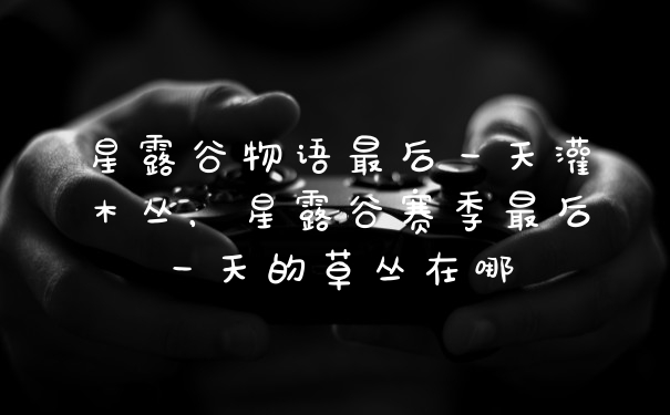 星露谷物语最后一天灌木丛，星露谷赛季最后一天的草丛在哪