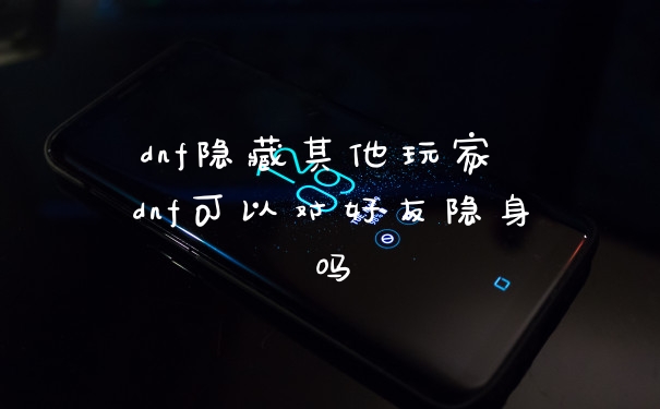 dnf隐藏其他玩家 dnf可以对好友隐身吗