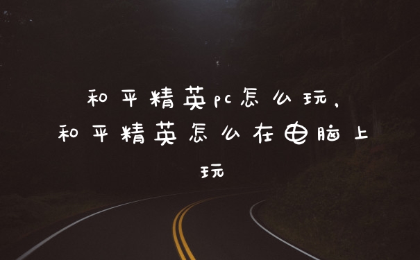 和平精英pc怎么玩，和平精英怎么在电脑上玩
