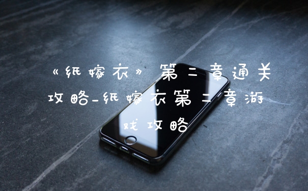 《纸嫁衣》第二章通关攻略_纸嫁衣第二章游戏攻略