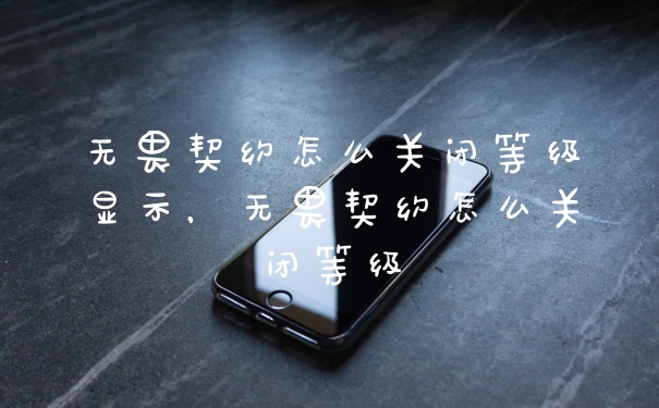 无畏契约怎么关闭等级显示，无畏契约怎么关闭等级