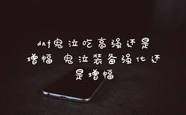 dnf鬼泣吃高强还是增幅 鬼泣装备强化还是增幅