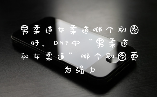 男柔道女柔道哪个刷图好,DNF中“男柔道和女柔道”哪个刷图更为强力